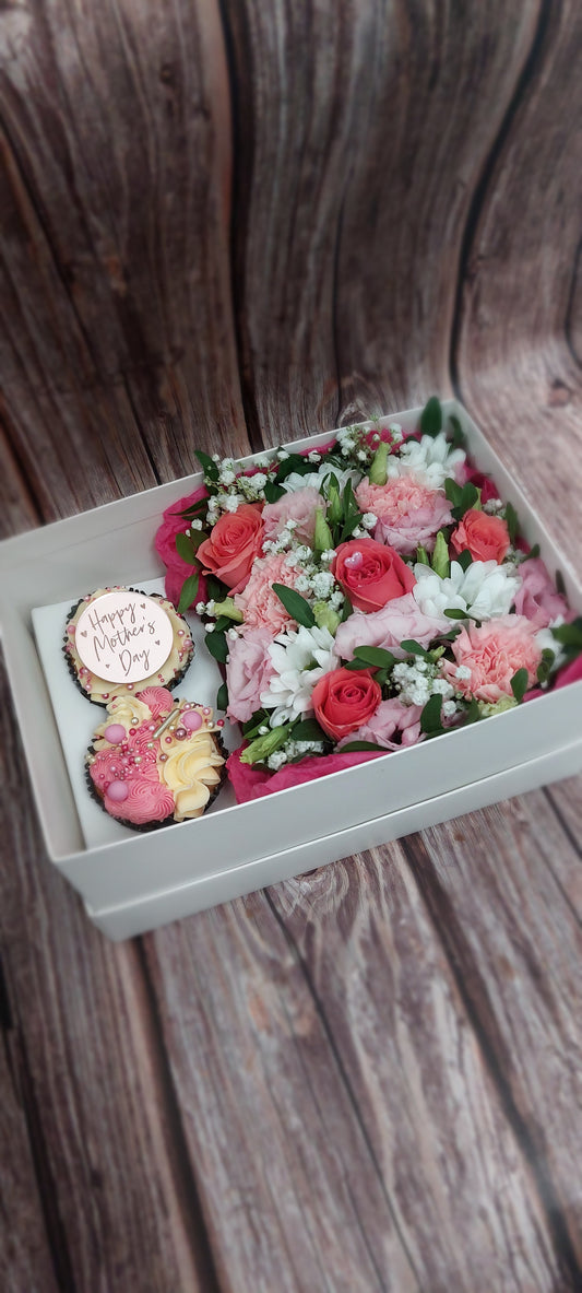 Cupcake & flower box